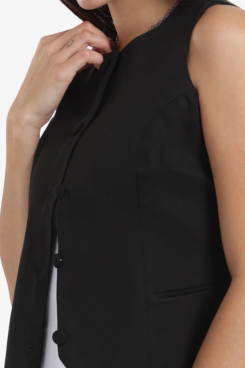 Clue Asymmetric Voile Vest - Image 5